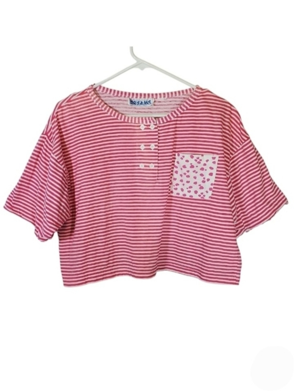 2250 * American Dreams Stripe Animal Print Crop Top Pink White Size Unknown